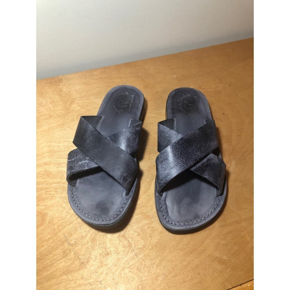 Men’s Jerusalem Grey Leather Sandals Size 9